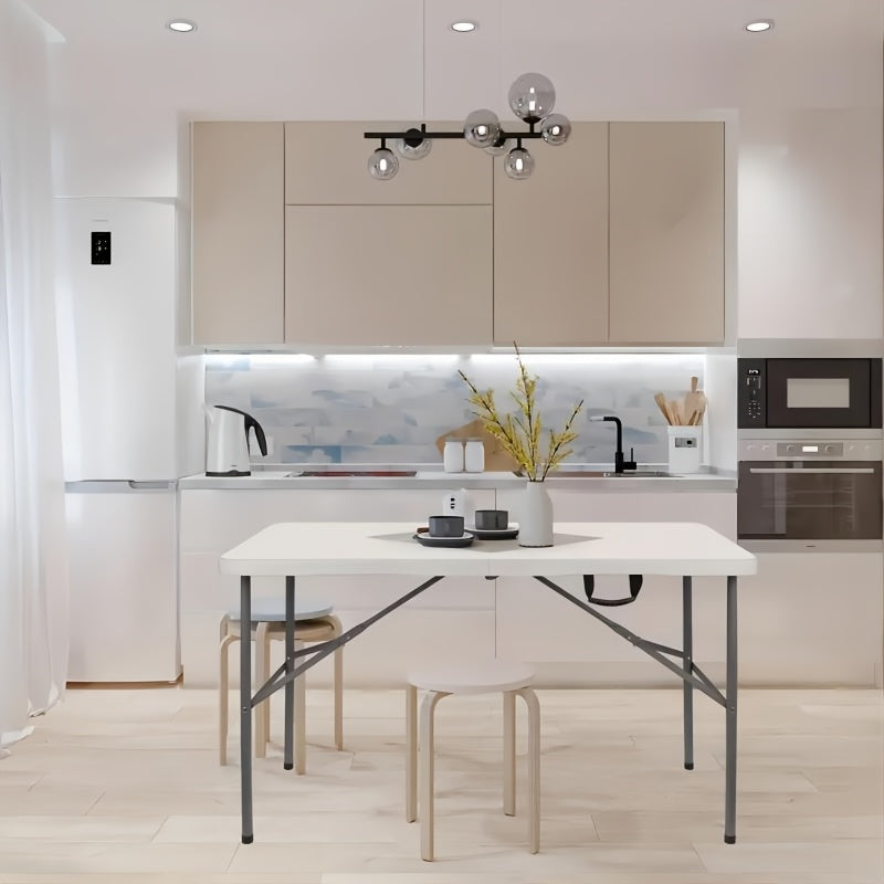 Heavy-Duty 4ft/6ft Folding Table with Handle, Portable Plastic 6 Foot Folding Table for Easy Storage