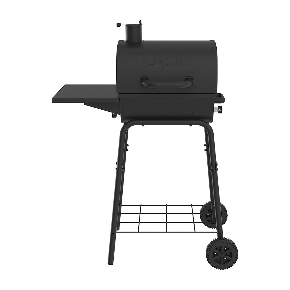 17.5" Charcoal Barrel Grill with Side Shelf, Perfect for Outdoor Cooking & Grilling, BBQs, Camping, Patio, Garden, Backyard, Tailgating, Black