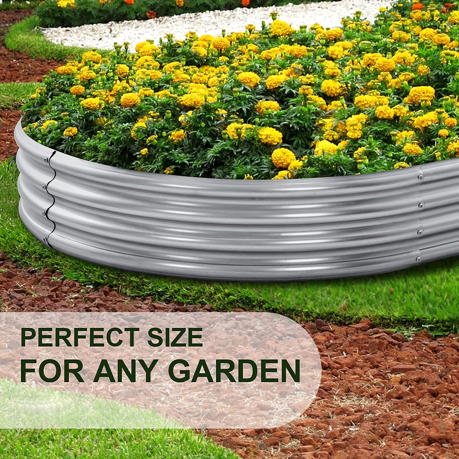 Metal Raised Garden Beds, Galvanized Planting Beds For Vegetables, Outdoor Planting Of Flowers, Vegetables, Herbs, Fruit Trees, Garden Yard Planting, Flower Beds For Growing Vegetables