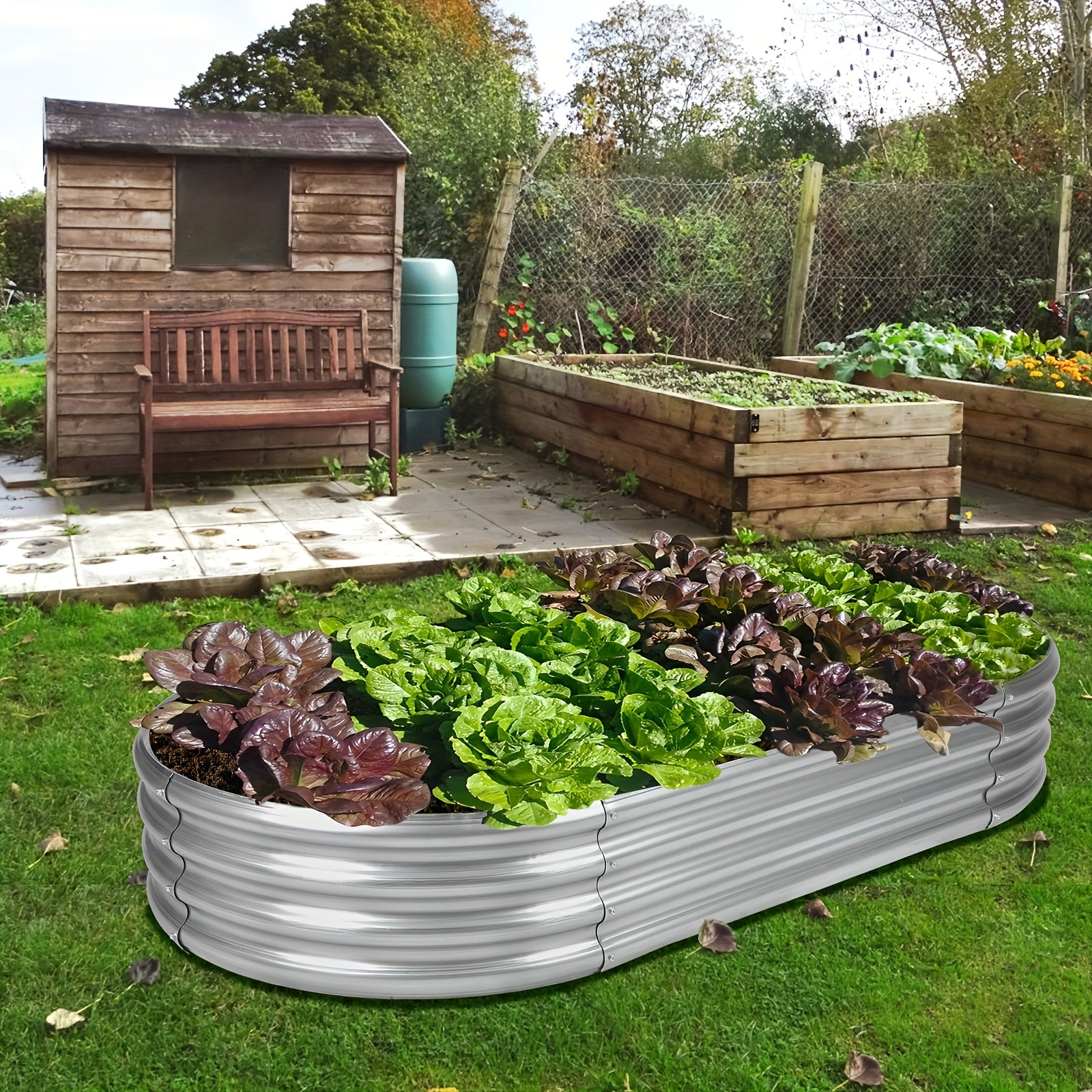 Metal Raised Garden Beds, Galvanized Planting Beds For Vegetables, Outdoor Planting Of Flowers, Vegetables, Herbs, Fruit Trees, Garden Yard Planting, Flower Beds For Growing Vegetables
