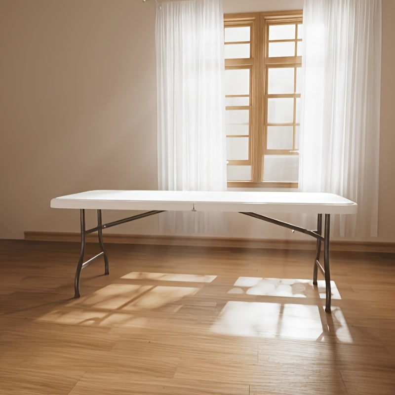Heavy-Duty 4ft/6ft Folding Table with Handle, Portable Plastic 6 Foot Folding Table for Easy Storage