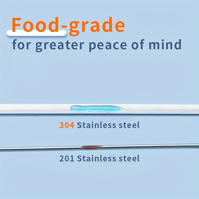 25pcs 13" Stainless Steel BBQ Skewers with Wooden Handles