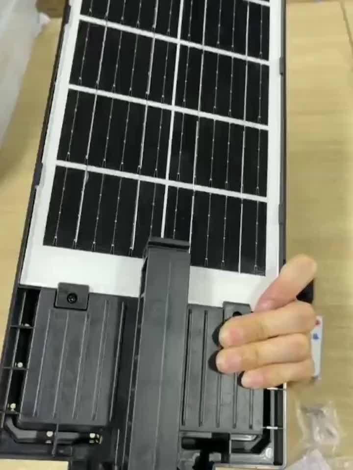 1pc Solar Street Light 6500K 200LED/504 LED Solar Parking Street Light (Dusk To Dawn) With Foldable Bracket Solar Flood Light (Wide Angle Motion Sensor And Remote Control) For Commercial Area Lighting Yard