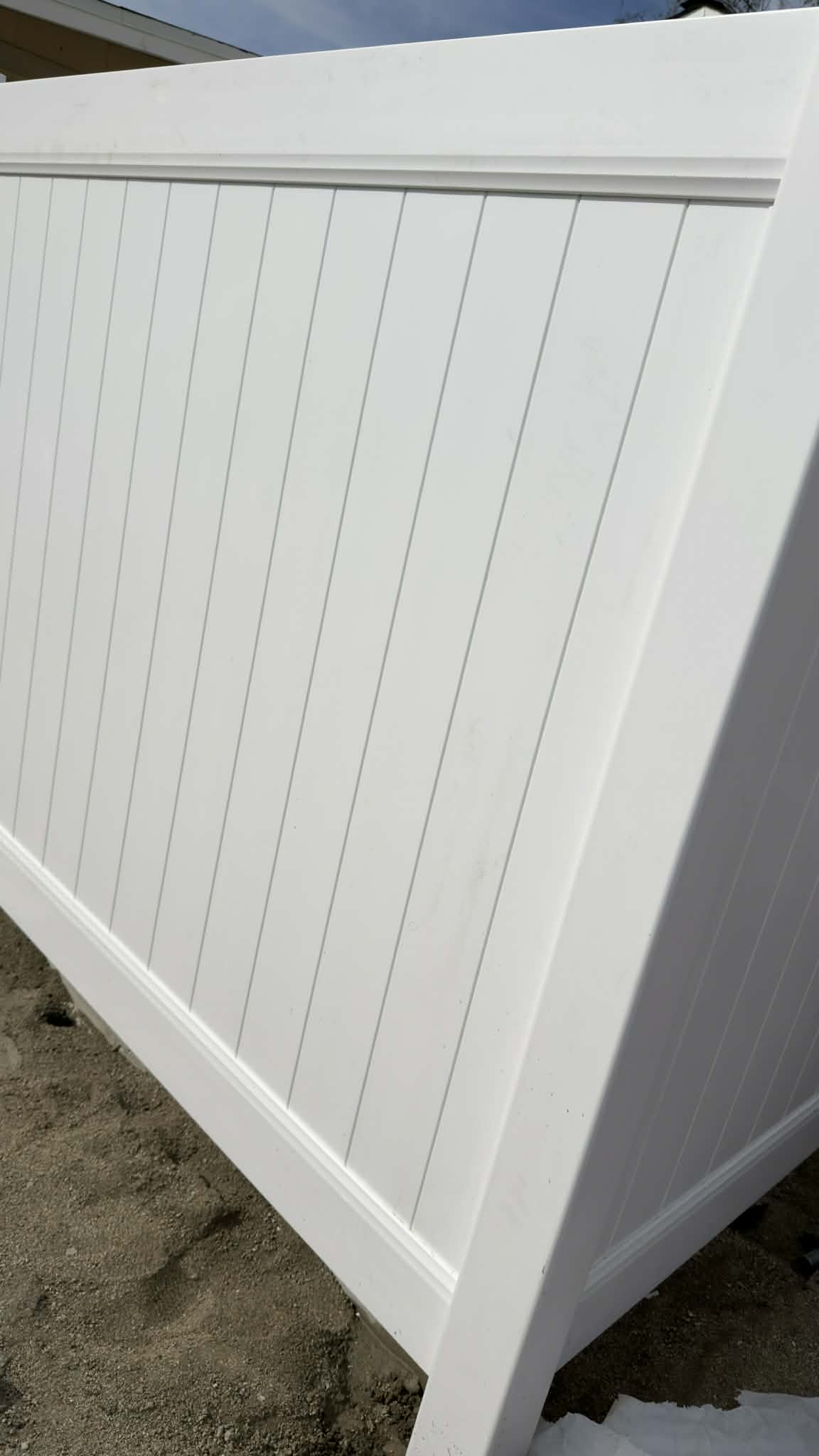 Vinyl Fence Full Panel – 8 ft Section (Includes Post & Hardware)