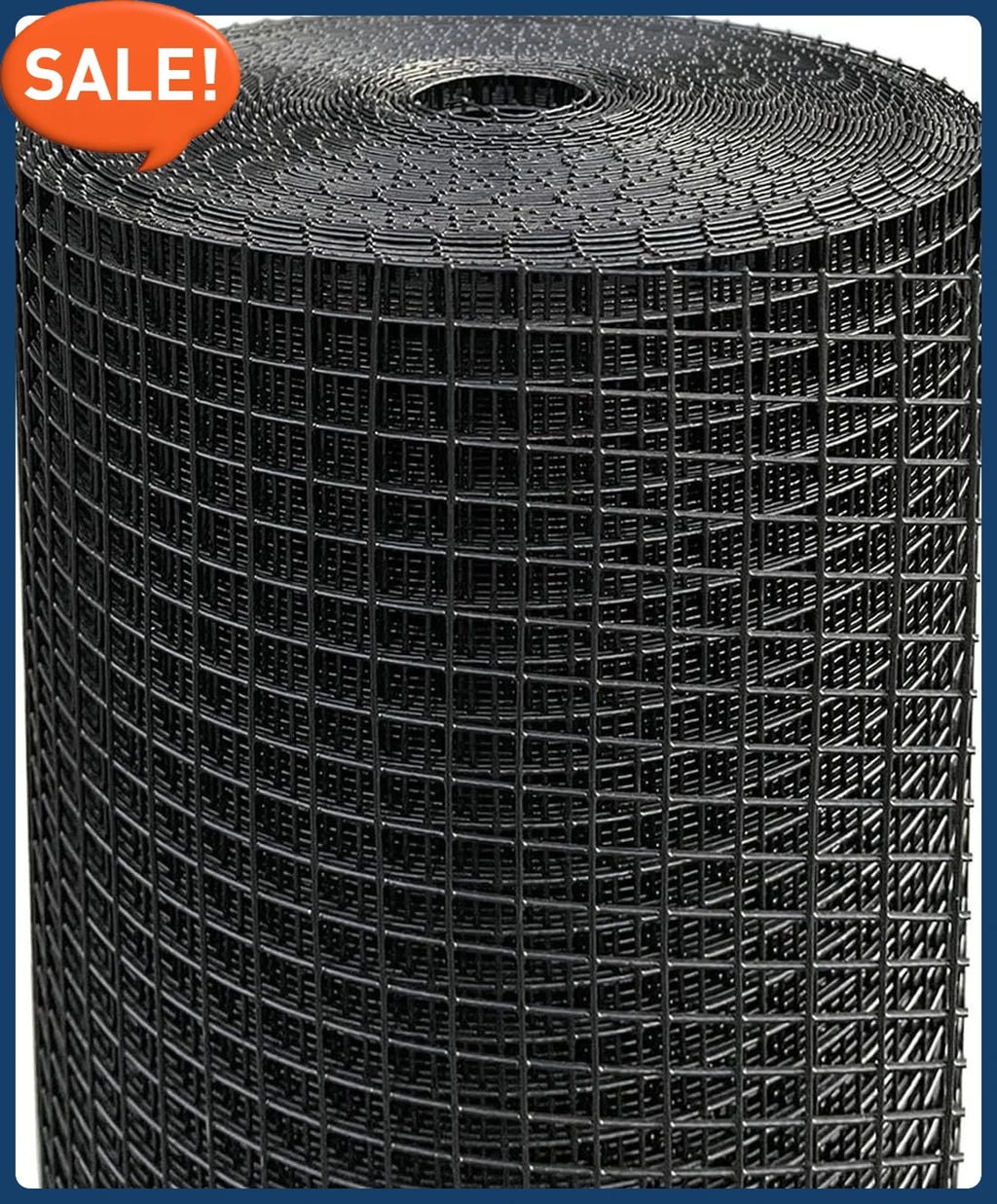Hardware Cloth 1/2 inch, Chicken Wire Mesh Rol 24'' x 50' 19 Gauge - Black Vinyl Coated Wire Fence Roll, Welded Wire Fencing