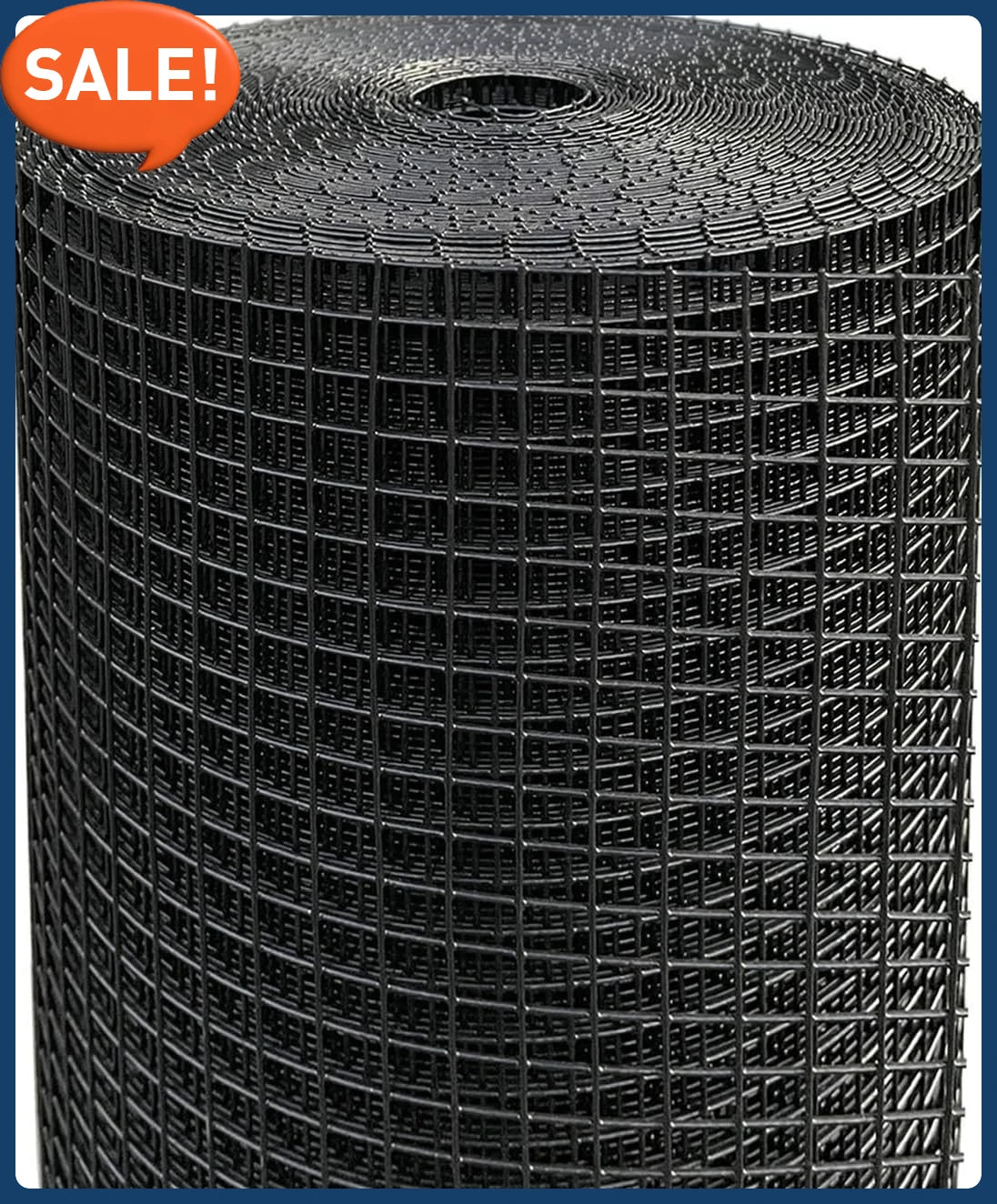 Hardware Cloth 1/2 inch, Chicken Wire Mesh Rol 24'' x 50' 19 Gauge - Black Vinyl Coated Wire Fence Roll, Welded Wire Fencing