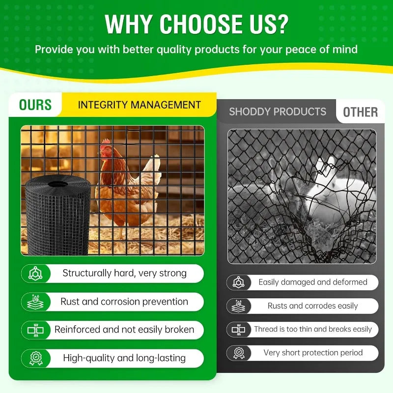 Coated Black Hardware Cloth 1/2 inch 48 x 50 ft 19 Gauge, Rust and Corrosion Resistant