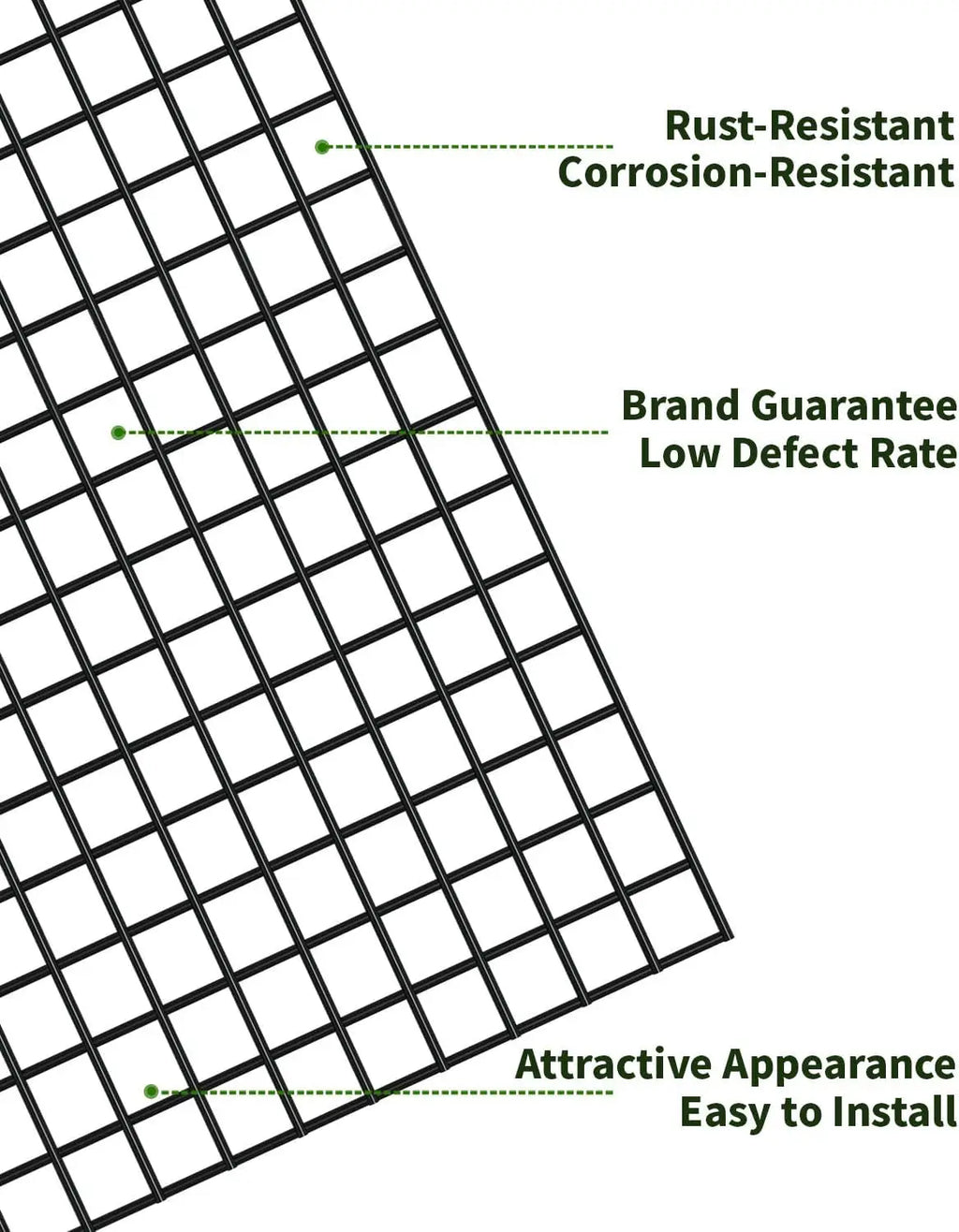 Hardware Cloth 1/2 inch, Chicken Wire Mesh Rol 24'' x 50' 19 Gauge - Black Vinyl Coated Wire Fence Roll, Welded Wire Fencing