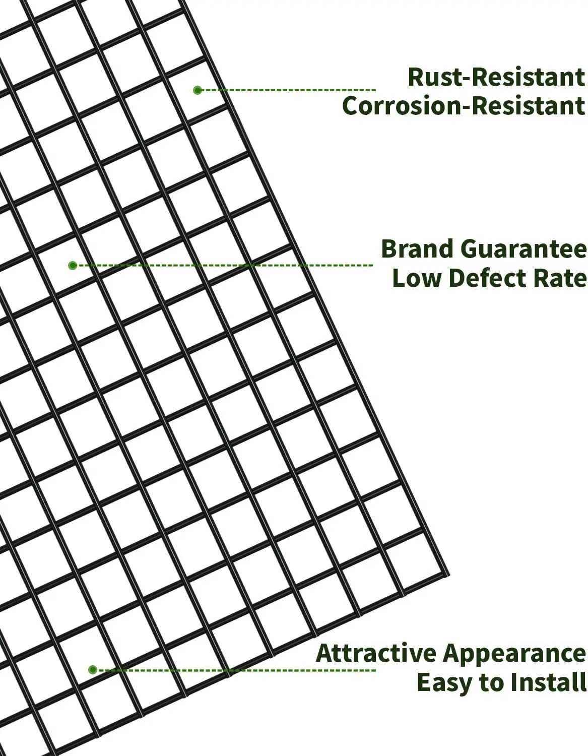 Hardware Cloth 1/2 inch, Chicken Wire Mesh Rol 24'' x 50' 19 Gauge - Black Vinyl Coated Wire Fence Roll, Welded Wire Fencing