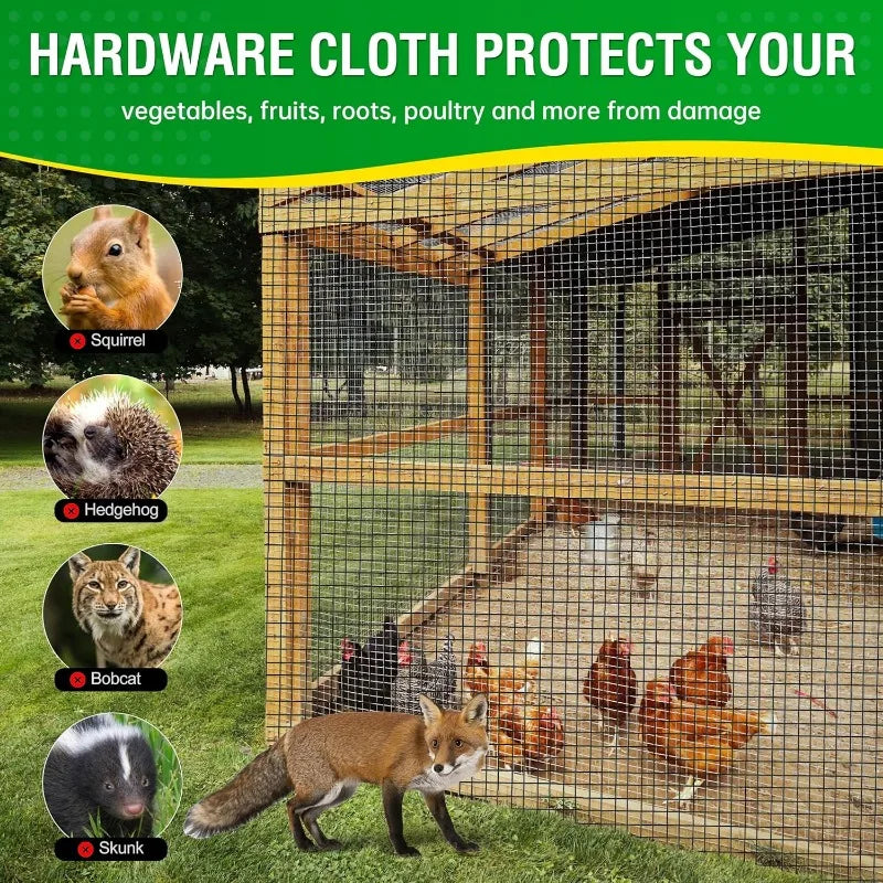 Coated Black Hardware Cloth 1/2 inch 48 x 50 ft 19 Gauge, Rust and Corrosion Resistant