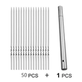 20/ 30/ 50pcs Durable Stainless Steel BBQ Skewers with 1 Tube Storage, Reusable and Easy to Clean for Outdoor and Indoor Grilling Parties