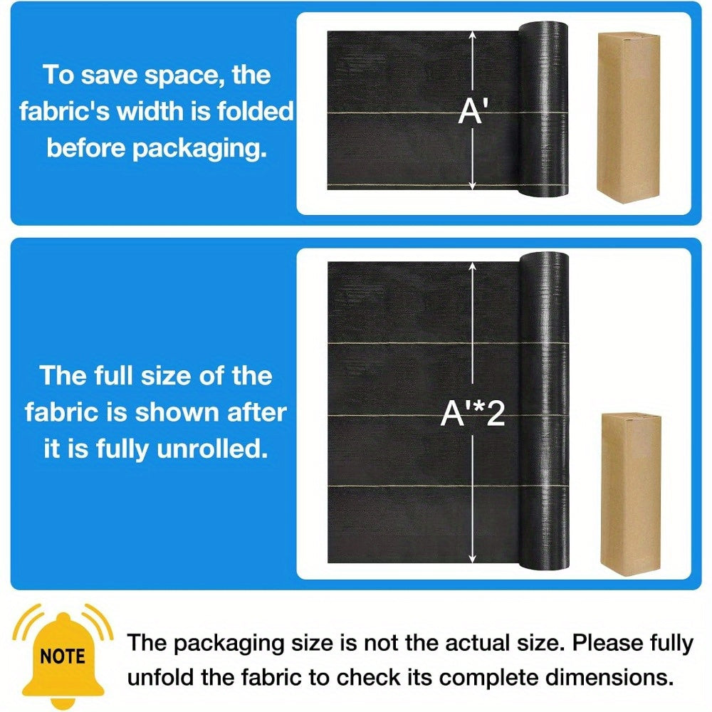 Premium Black Weed Barrier Landscape Fabric - Heavy Duty Woven Ground Cloth